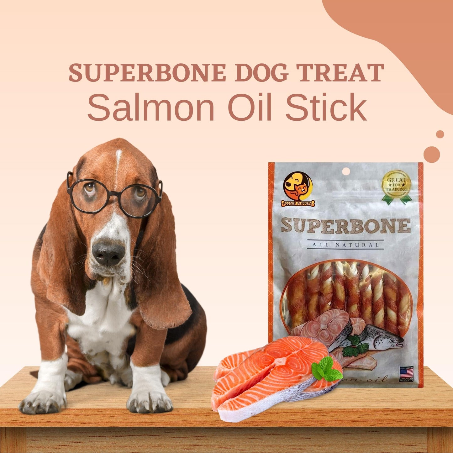 SuperBone All Natural Salmon Oil Stick Dog Treat - Pack of 1