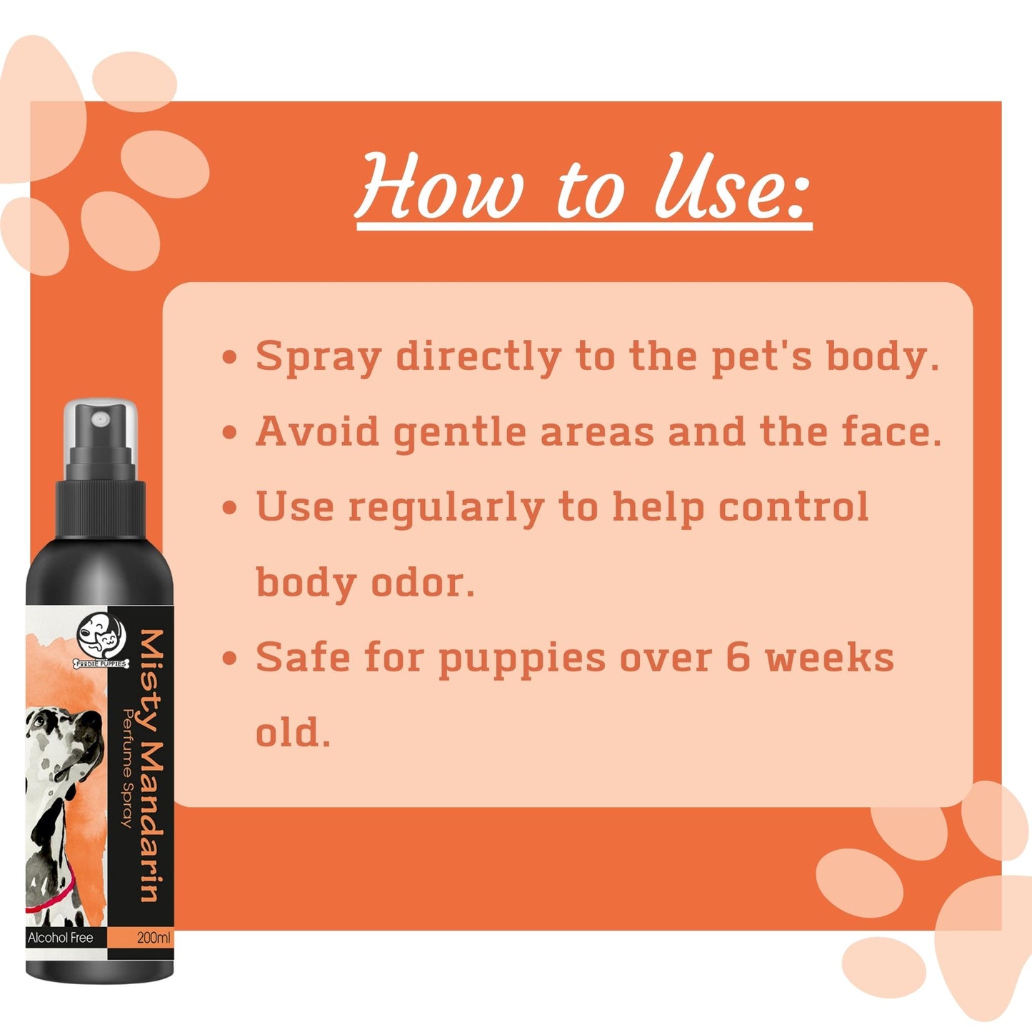 Foodie Puppies Pet Perfume Spray Misty Mandarin for Dogs - 200 ml