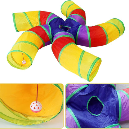 Foodie Puppies Foldable 5-Way Cat Swirl Tunnel for Cats & Kittens