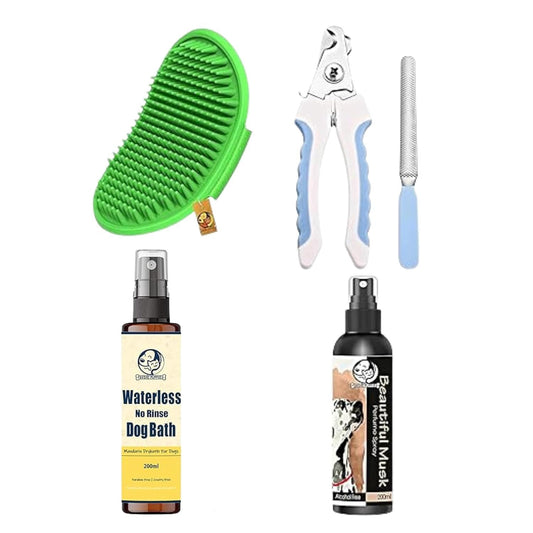 Pet 4-in-1 Grooming Combo Gift Box for Dogs & Puppies