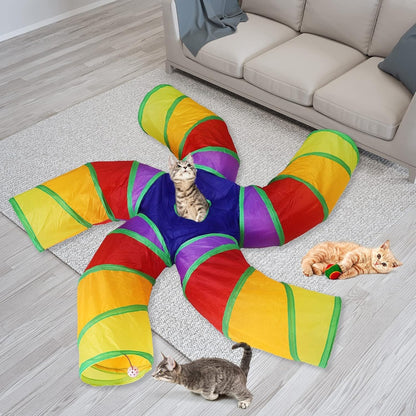 Foodie Puppies Foldable 5-Way Cat Swirl Tunnel for Cats & Kittens
