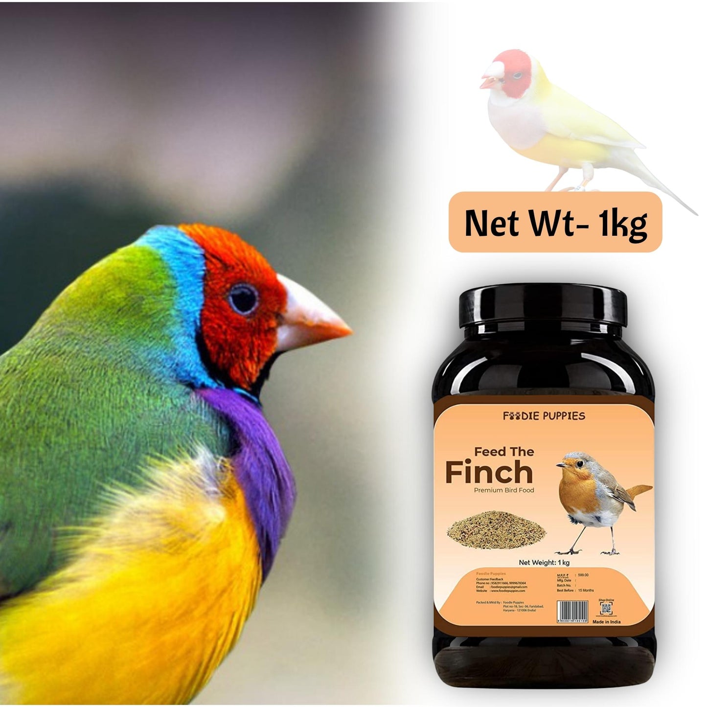 Foodie Puppies Finch Seeds - 1Kg | Suitable for All Types of Birds