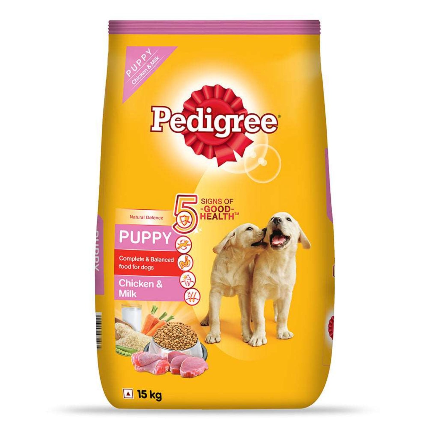 Pedigree Puppy Dry Dog Food - Chicken & Milk, 15Kg