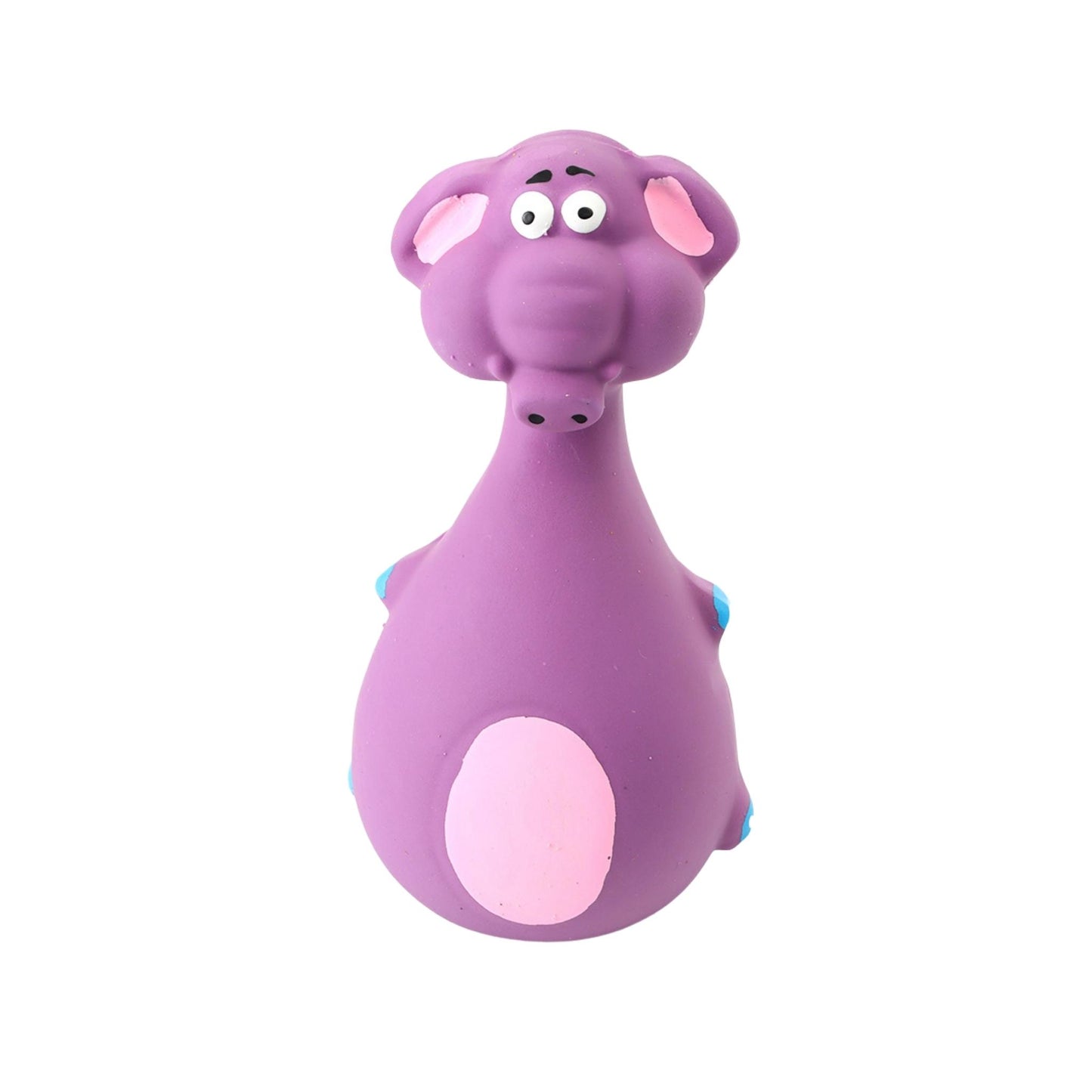 Foodie Puppies Latex Rubber Squeaky Dog Chew Toy - Purple Elephant