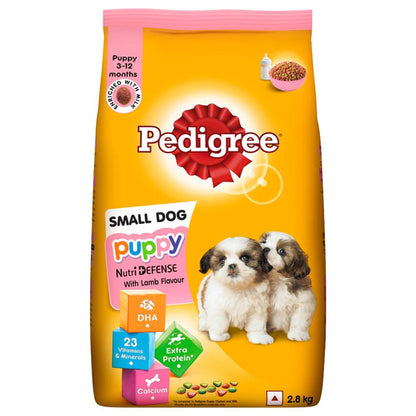Pedigree Puppy Small Dog Dry Food - Lamb & Milk Flavour, 2.8Kg