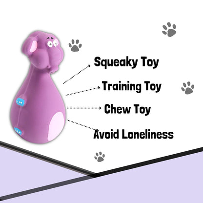 Foodie Puppies Latex Rubber Squeaky Dog Chew Toy - Purple Elephant