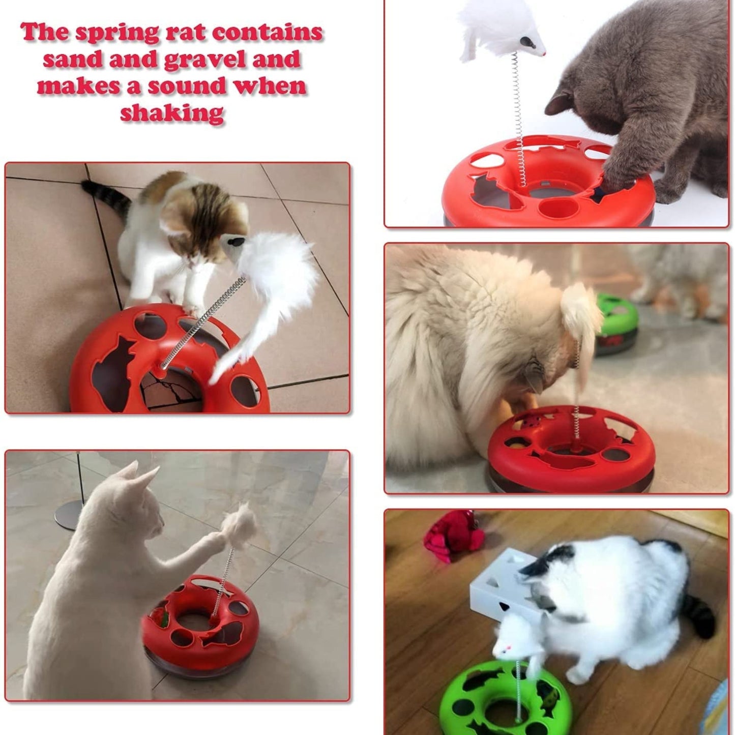 Foodie Puppies Cat Toy with Spinning Balls & Teaser for Cat & Kitten