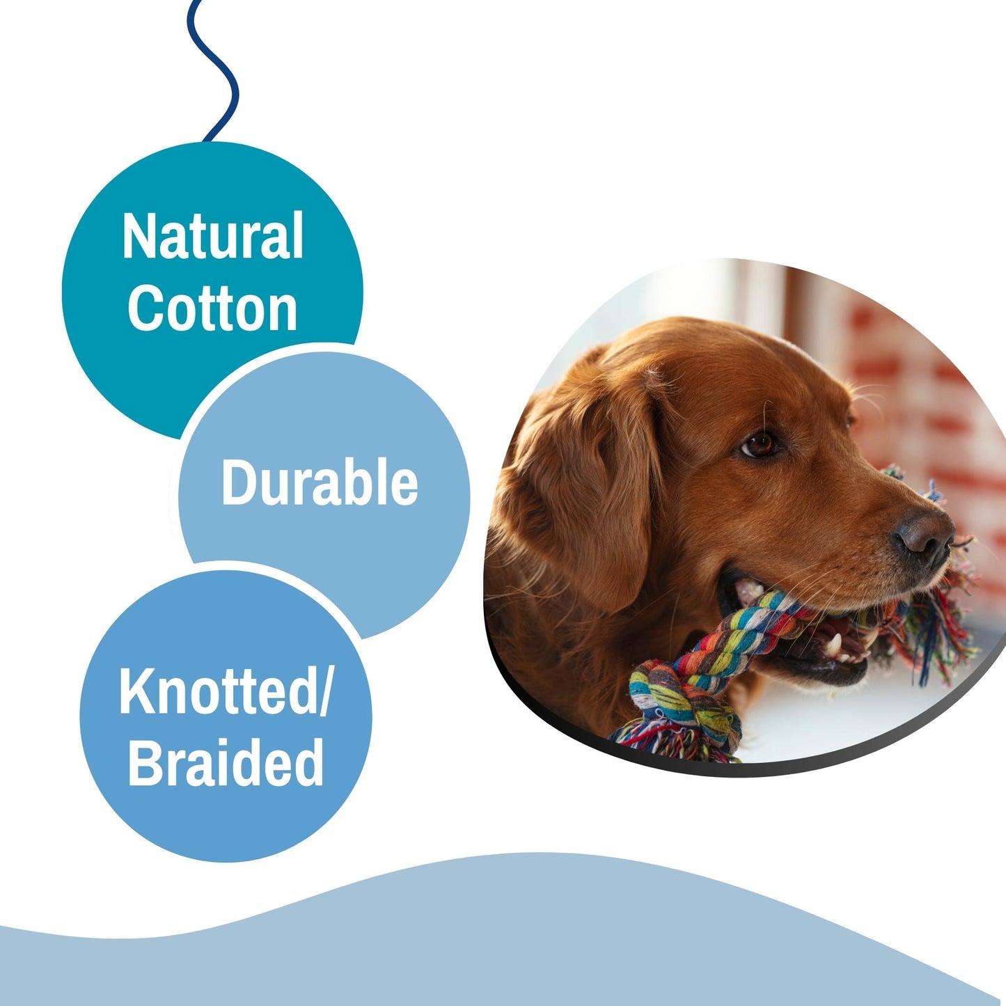Foodie Puppies Durable 2 Knots Rope Chew for Dogs & Puppies