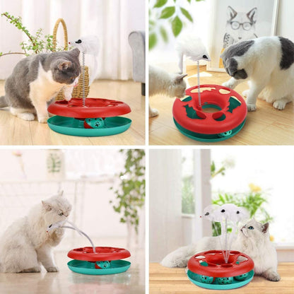 Foodie Puppies Cat Toy with Spinning Balls & Teaser for Cat & Kitten