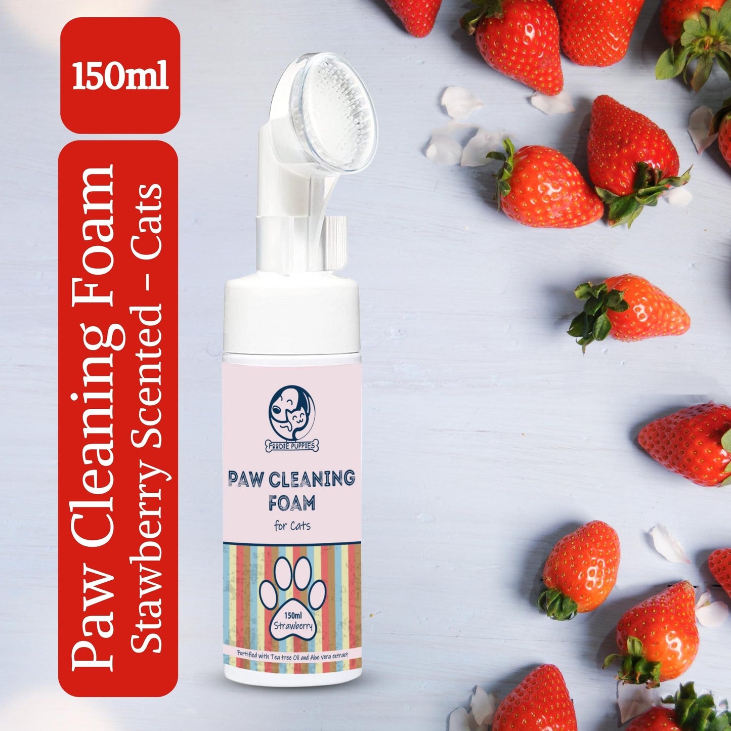 Foodie Puppies Cat Paw Cleaning Foam with Strawberry Fragrance - 150ml