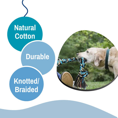 Foodie Puppies Durable 3 Knots Rope Chew for Dogs & Puppies