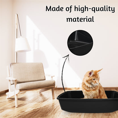 Foodie Puppies Cat Litter Tray for Small Cat and Kitten - Black, Large