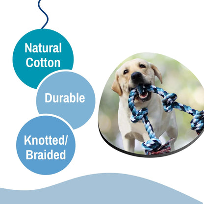 Foodie Puppies Durable 4 Knots Rope Chew for Dogs & Puppies