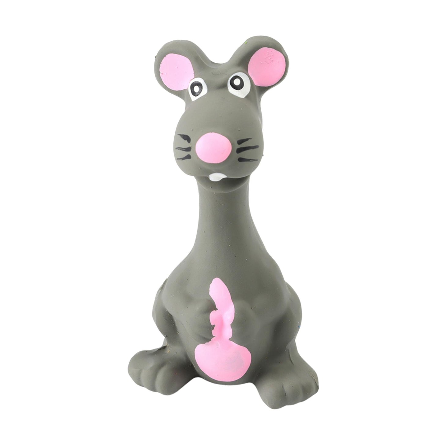 Foodie Puppies Latex Rubber Squeaky Dog Chew Toy - Grey Mouse