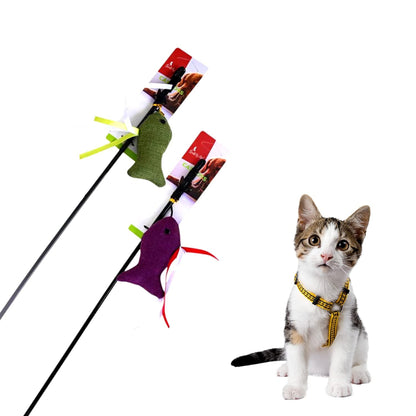 Foodie Puppies Plastic Teaser Playing Stick for Cats & Kittens