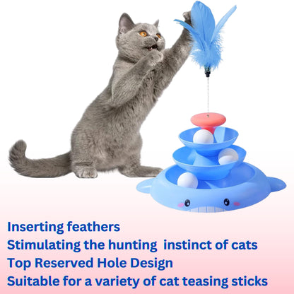 Foodie Puppies Interactive 3-Layer Sky Tower Toy for Cats & Kittens
