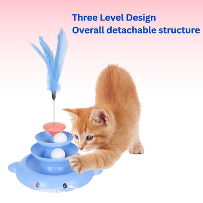 Foodie Puppies Interactive 3-Layer Sky Tower Toy for Cats & Kittens