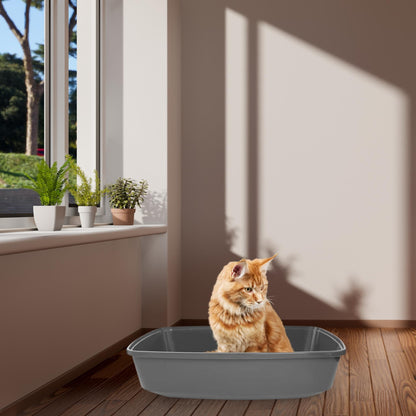 Foodie Puppies Cat Litter Tray for Small Cat and Kitten - Grey, Large