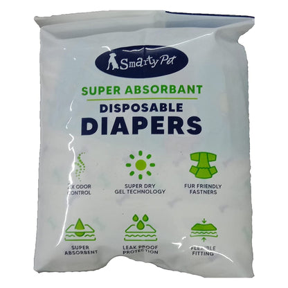 Smarty Pet Super Absorbent Disposable Diapers for Dogs (X-Large, 12Pc)