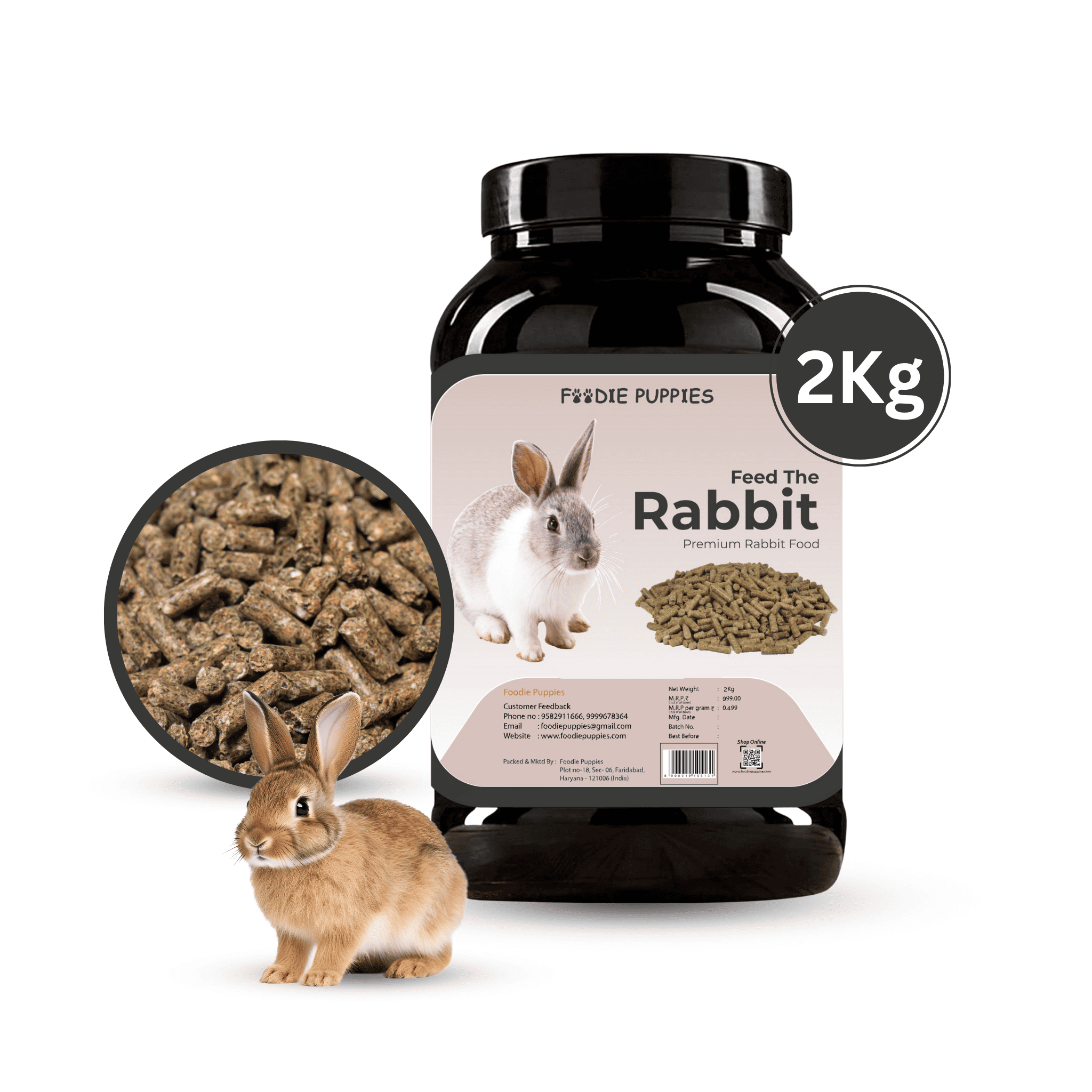 2Kg Box Rabbit Food Pellets, Highly Nutritious Diet – Foodie Puppies