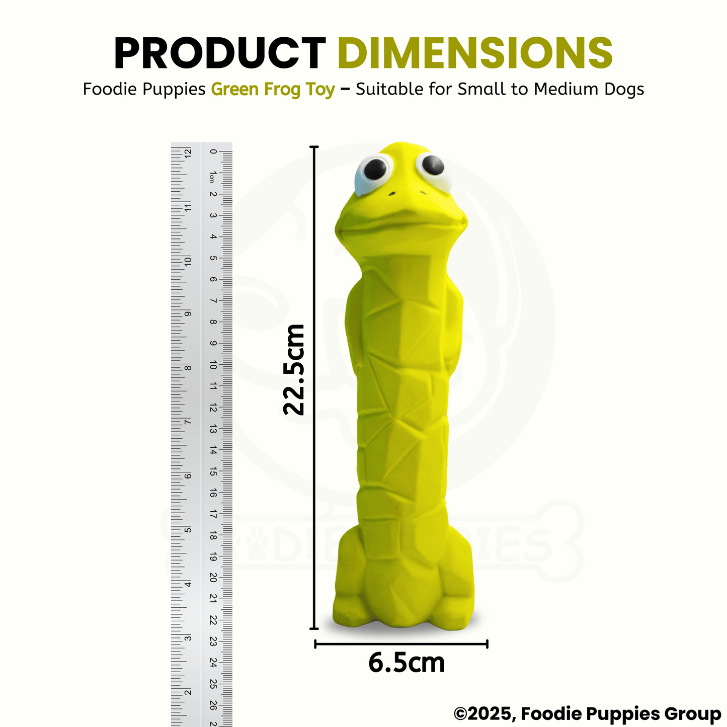 Green Frog Squeaky Chew Latex Rubber Toy for Small Dogs and Puppies