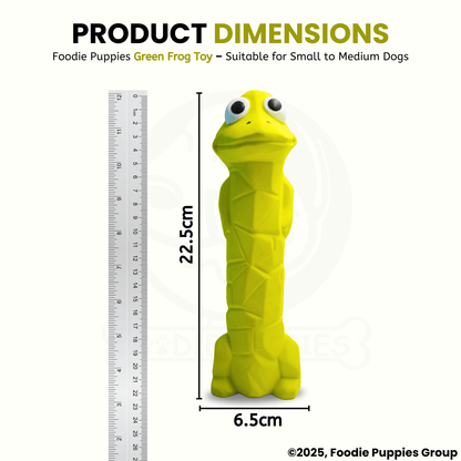 Green Frog Squeaky Chew Latex Rubber Toy for Small Dogs and Puppies