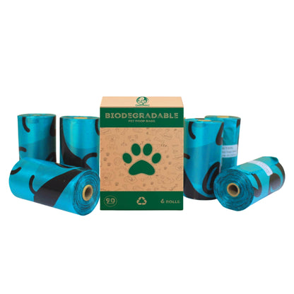 Foodie Puppies Biodegradable 6 Rolls, 90 Poop Bags for Dogs & Cats
