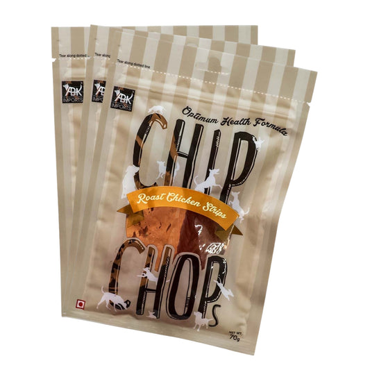 Chip Chops Dog Treats - Roast Chicken Strips (70gm, Pack of 3)