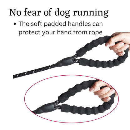 Foodie Puppies Reflective Snug Leash for Small to Medium Dogs, Black