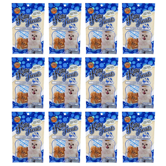 Kitty Treats Spiral Chicken Fish for Cat & Kittens - 25gm, Pack of 12