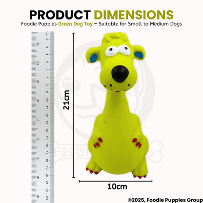 Dog Latex Green Dog Squeaky Chew Toy for Small Dogs and Puppies