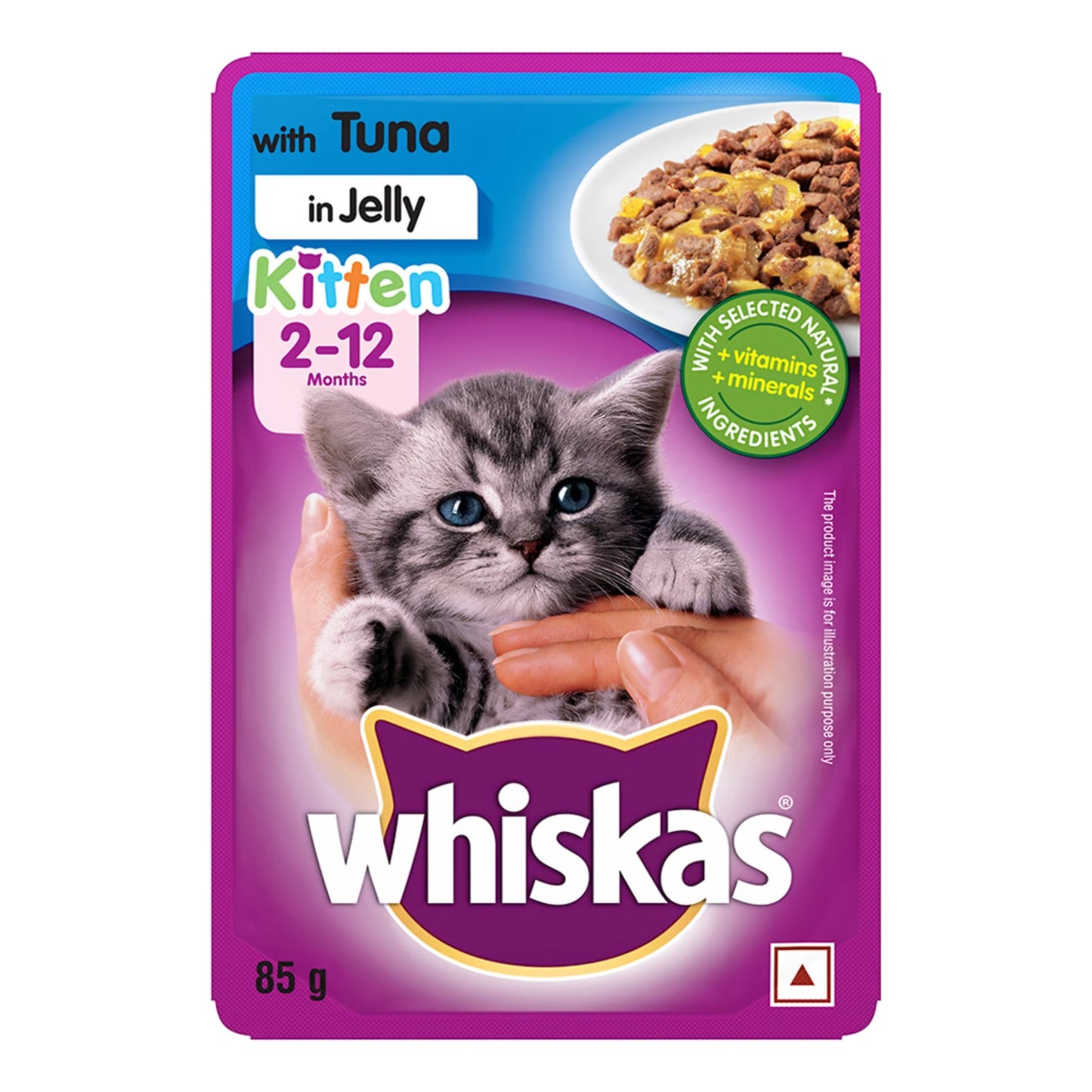 Whiskas Tuna in Jelly Wet Food for Kittens - 85gm, Pack of 12