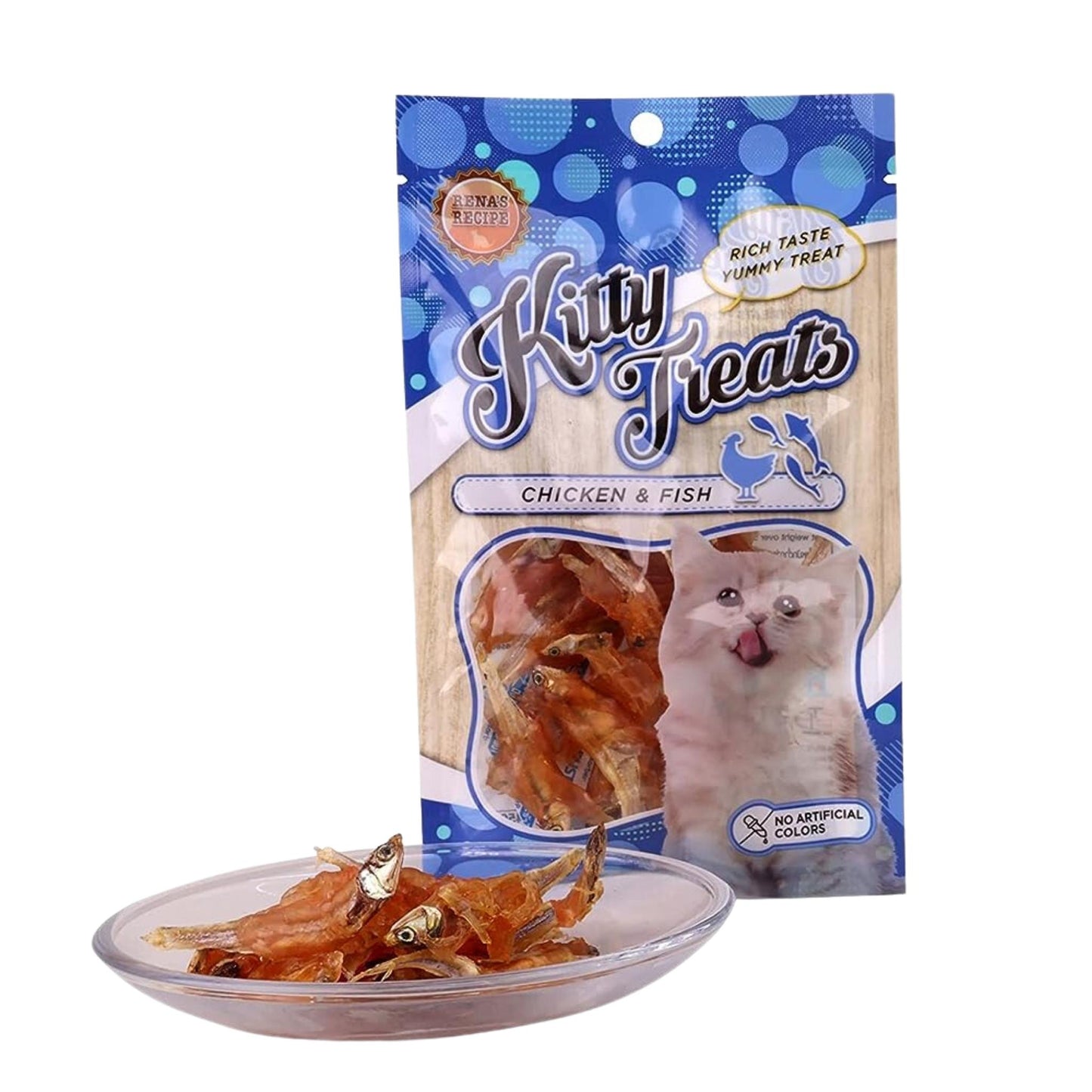 Kitty Treats Spiral Chicken Fish for Cat & Kittens - 25gm, Pack of 3