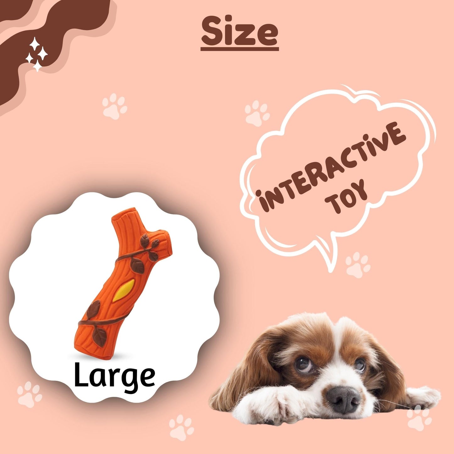 Foodie Puppies Latex Squeaky Toy for Dogs & Puppies - Branch, Large