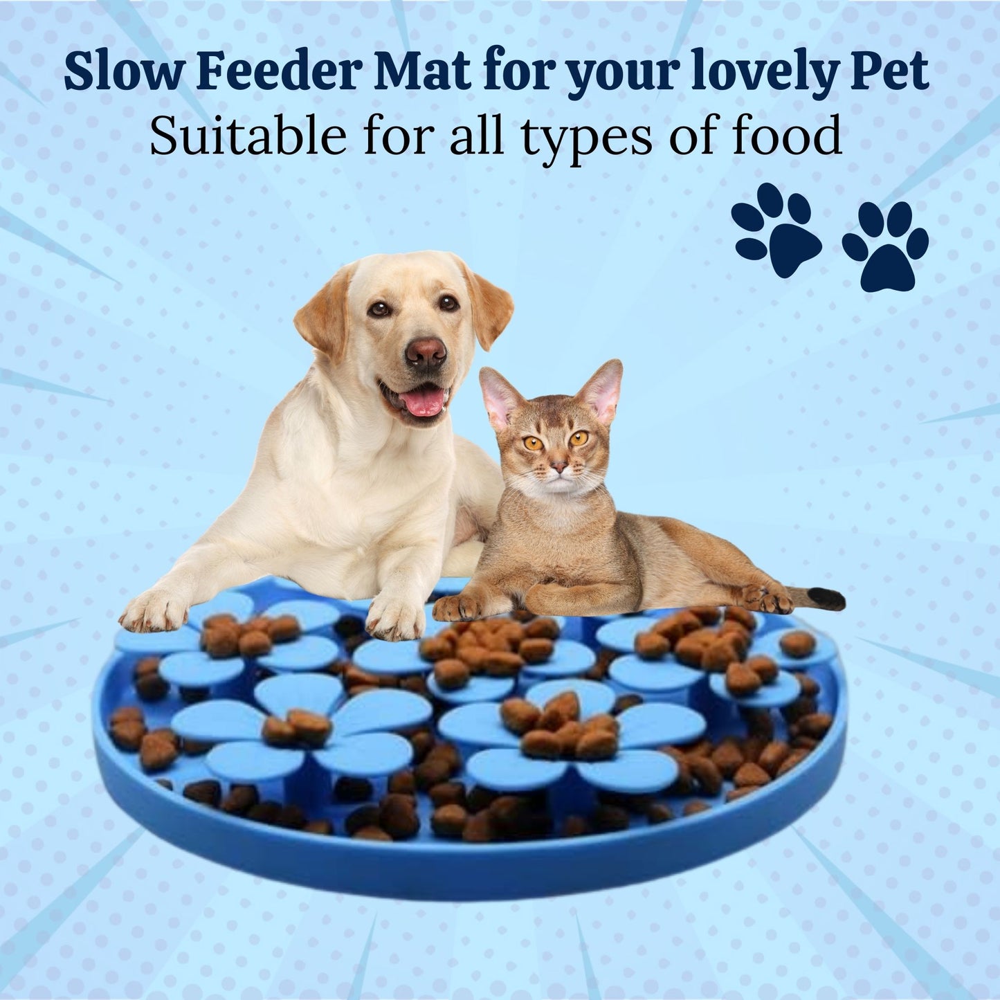 Foodie Puppies Pet Silicon Flower Food Feeding Mat for Dogs and Cats
