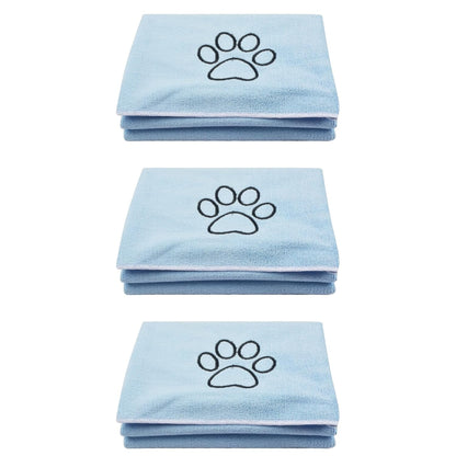 Foodie Puppies Dog Bathing Quick Drying Towel (60x115cm), Pack of 3