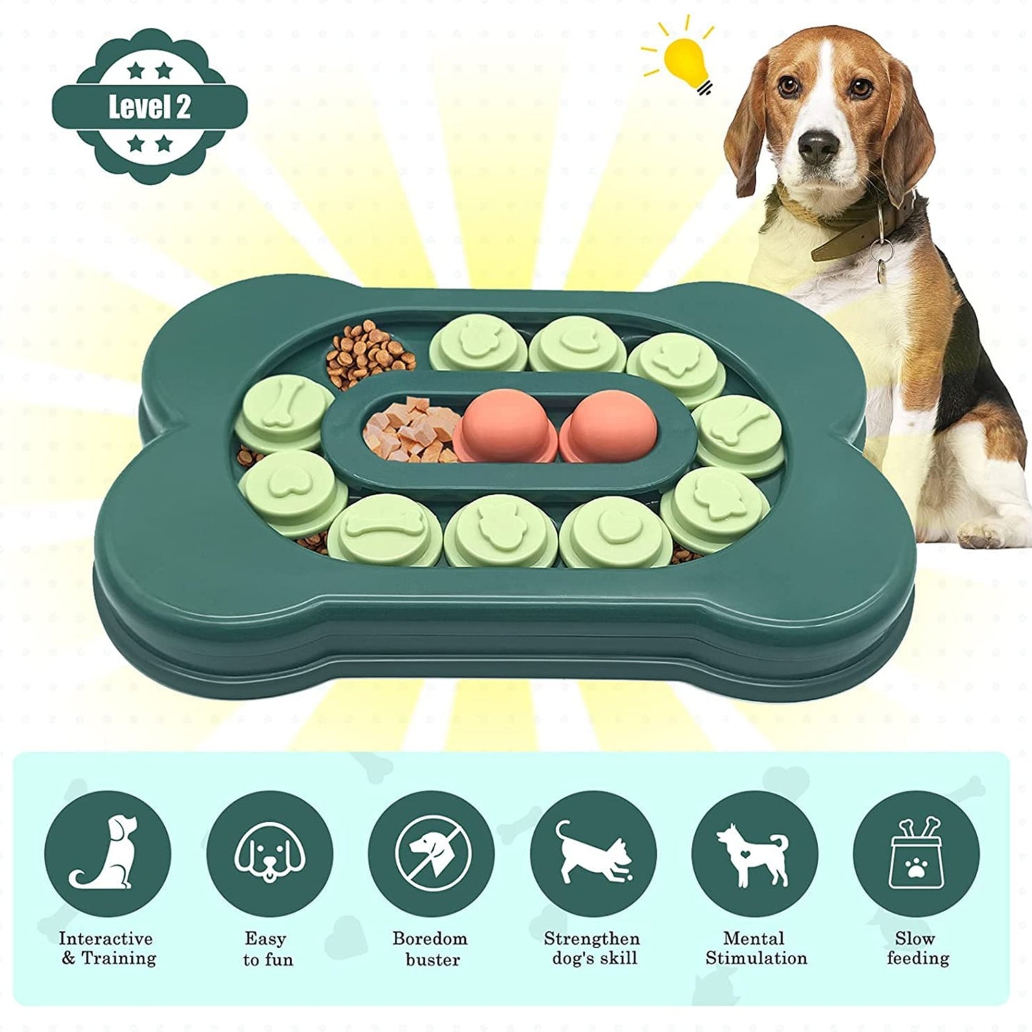 Foodie Puppies Dog Treat Dispensing Bone-Shaped Puzzle Toy