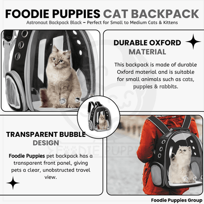 Transparent Travel Backpack for Puppies & Cats (Black)