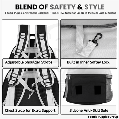 Transparent Travel Backpack for Puppies & Cats (Black)