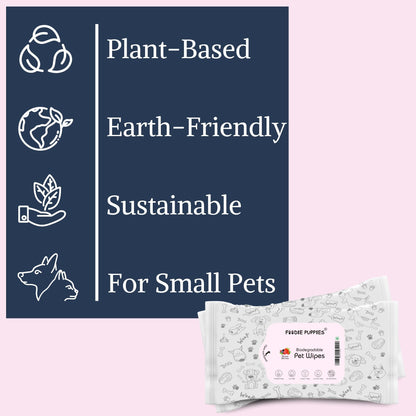 Foodie Puppies Biodegradable Mixed Berries Pet Wipes 10 Pulls, Pack of 3