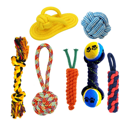 Foodie Puppies Durable Rope Chew Toy for Dogs & Puppies (Combo of 7)
