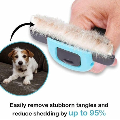 Foodie Puppies Pet Grooming Deshedding Faded Slicker (Small, Blue)