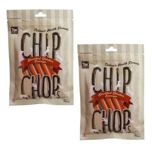 Chip Chops Dog Treats - Devilled Chicken Sausage (70gm, Pack of 2)