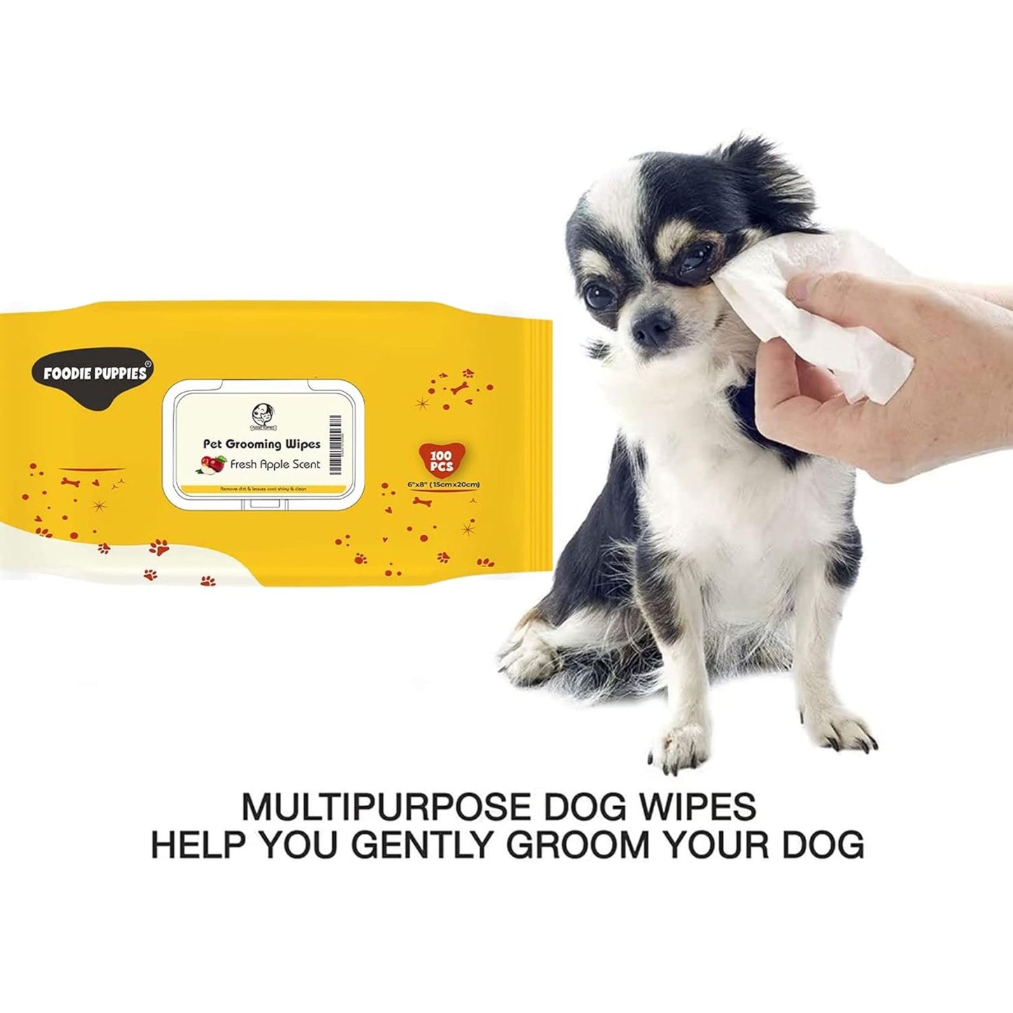 Foodie Puppies Combo of Wipes and Bath Glove for Dogs and Cats