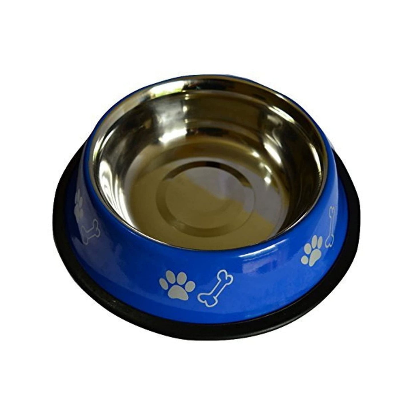 Foodie Puppies Printed Steel Bowl for Pets - 700ml (Blue)