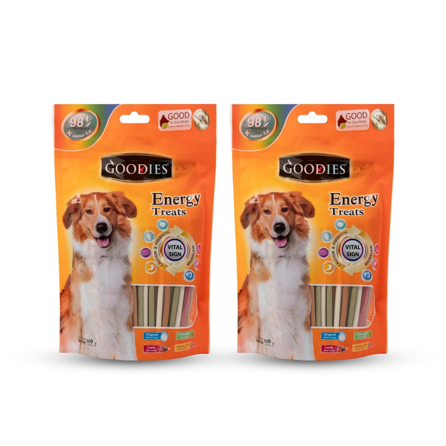 Goodies Assorted Mix Sticks Dog Treat - 500gm, Pack of 2