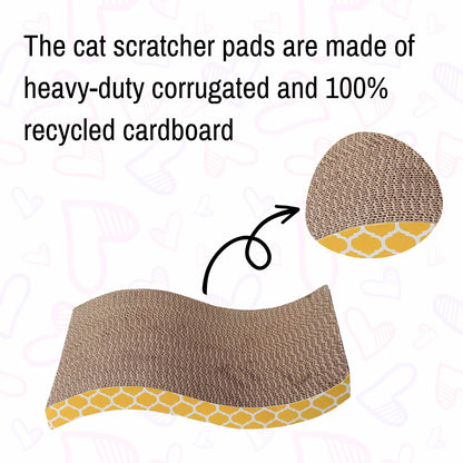 Foodie Puppies Corrugated Wave Scratcher for Cats & Kittens, Pack of 2