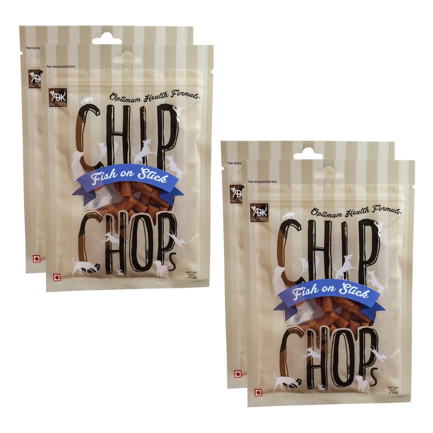 Chip Chops Dog Treats - Fish on Stick (70gm, Pack of 4)