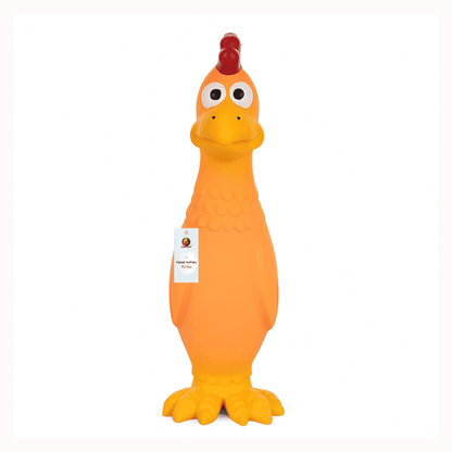Orange & Yellow Hen Squeaky Dogs Toy