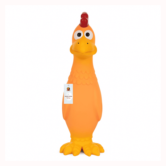 Orange & Yellow Hen Squeaky Dogs Toy